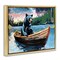 Stupell Industries Boating Black Bear Floater Framed Canvas Wall Art Design by Adam Swanson